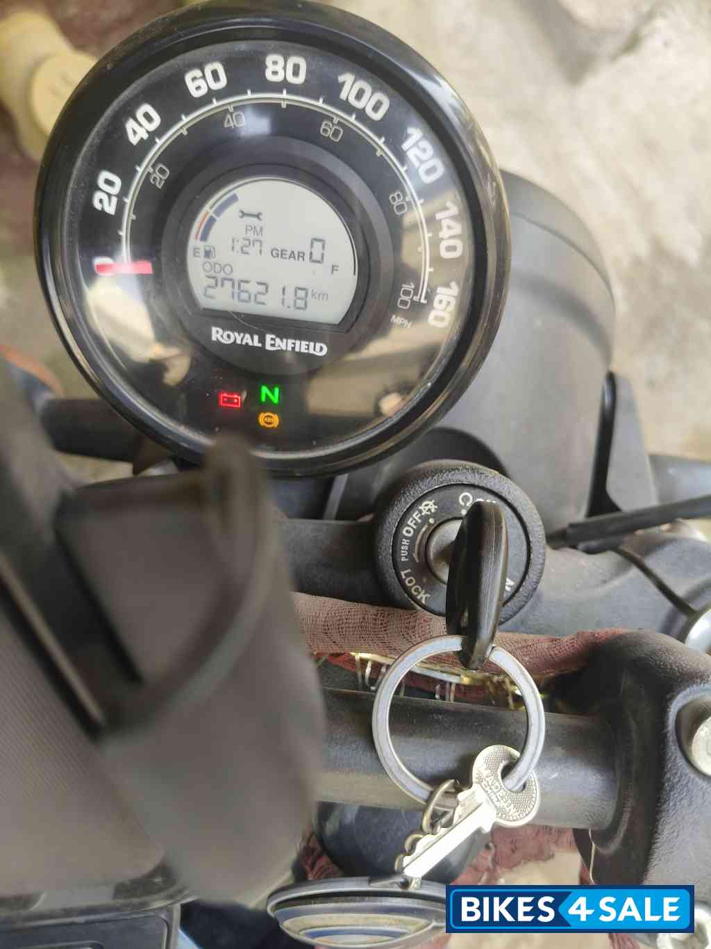 Blue White Royal Enfield Hunter 350 Metro