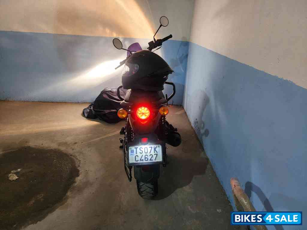 Blue And White Royal Enfield Hunter 350 Metro