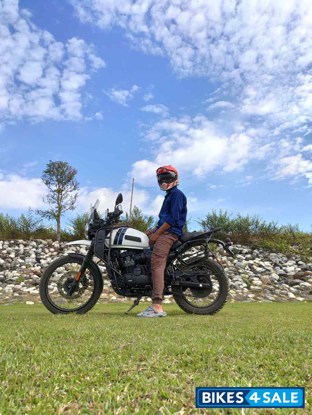 White Yezdi Adventure Gloss