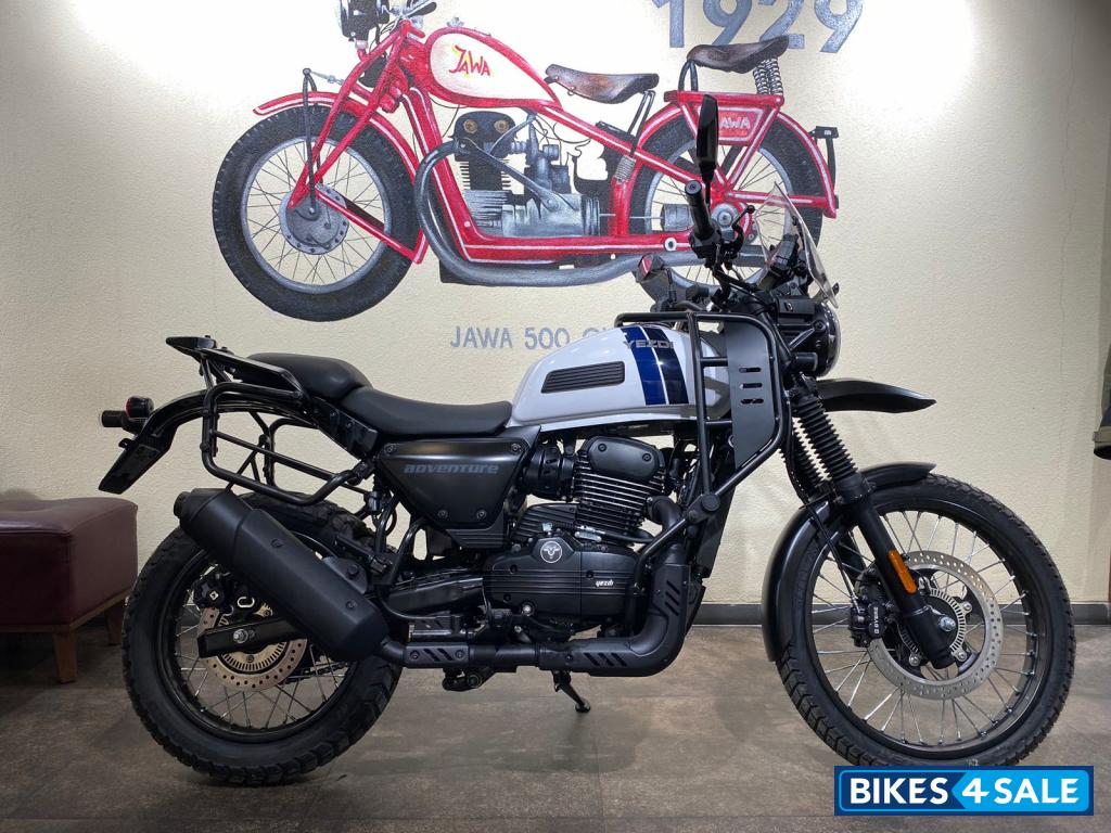 White Yezdi Adventure Gloss