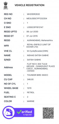 Marine Blue Royal Enfield Thunderbird 350