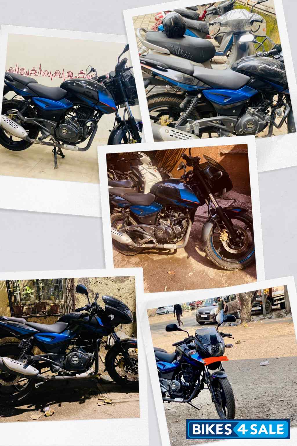 Black Blue Bajaj Pulsar 150 Twin Disc
