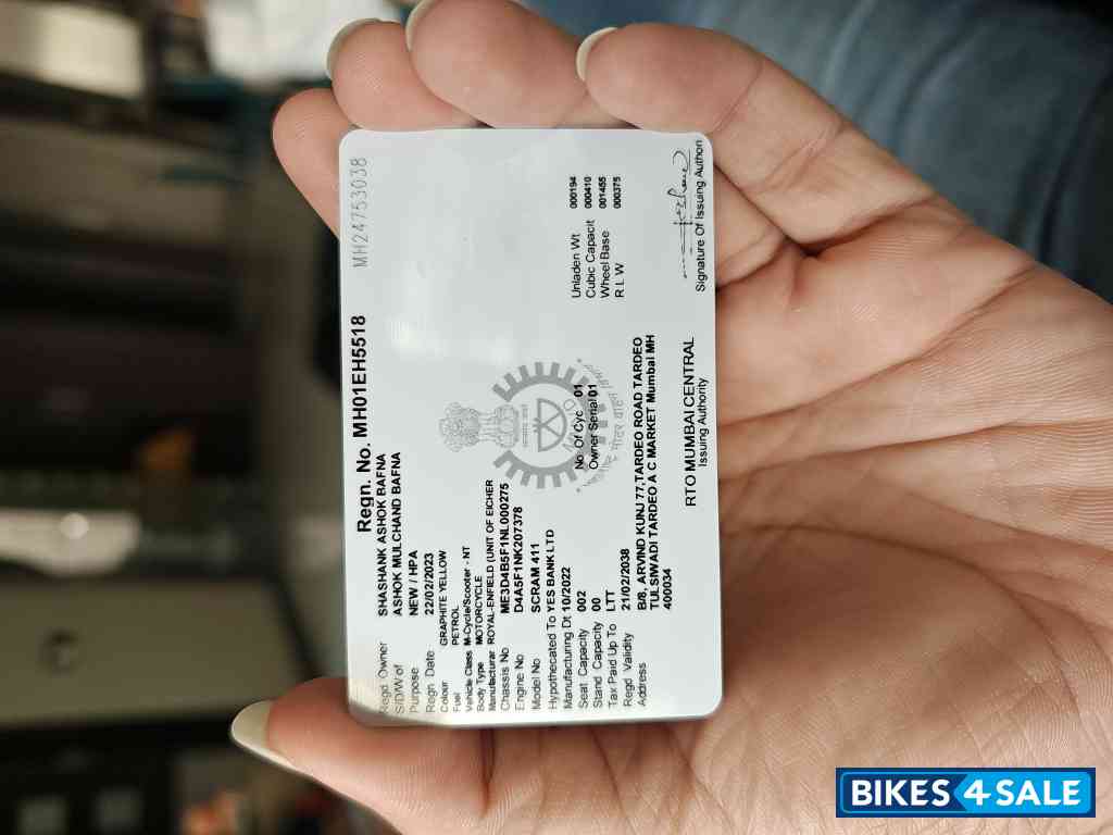 Grey Yellow Royal Enfield Scram 411