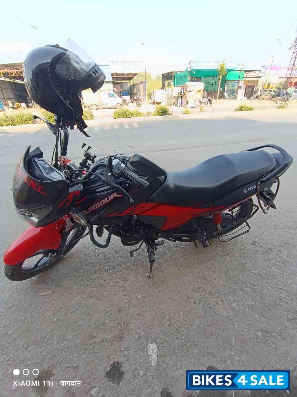 Red Black Hero Glamour 125 Drum