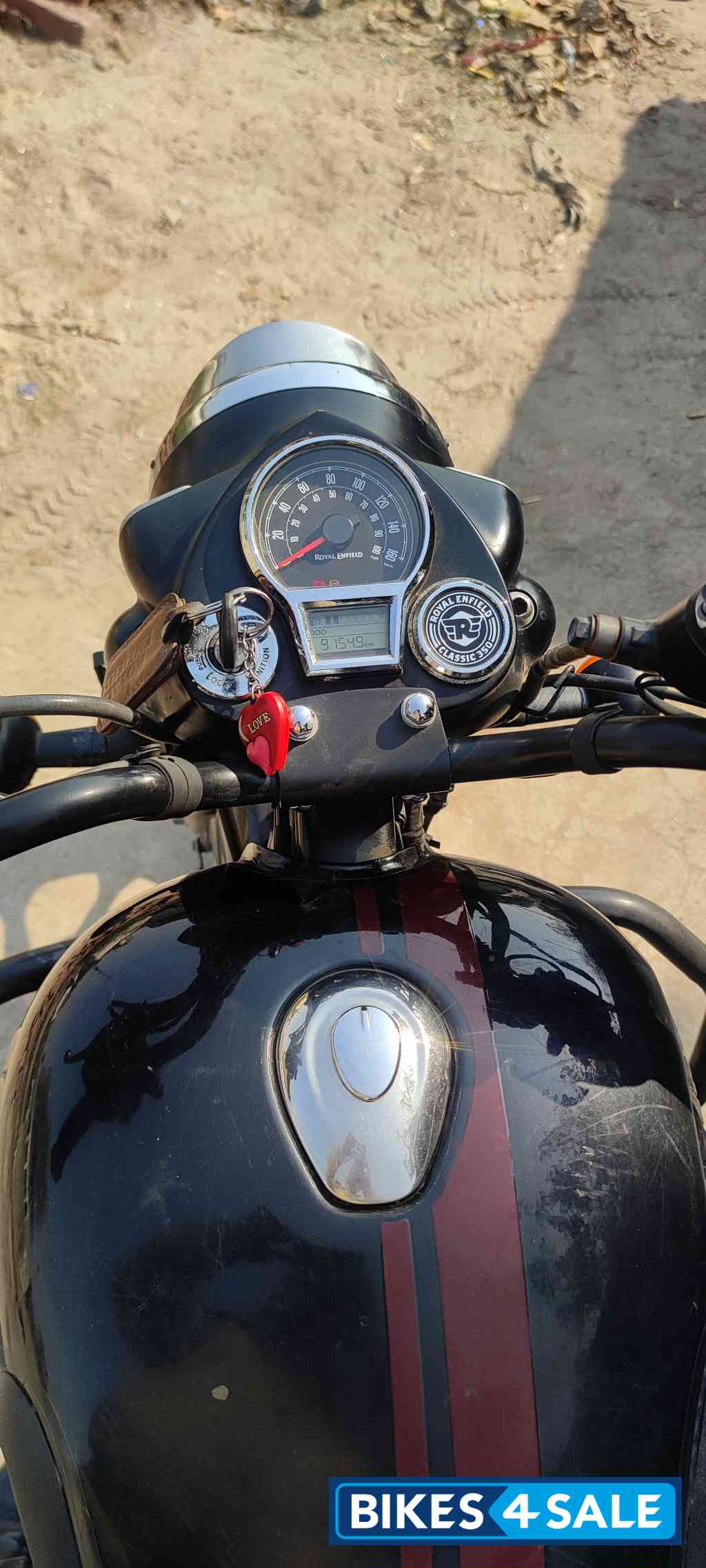 Dark Stealth Black Royal Enfield Classic 350 Dual Channel BS6