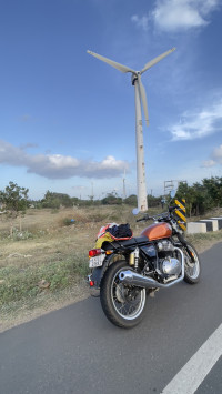 Orange Royal Enfield Interceptor 650 Twin