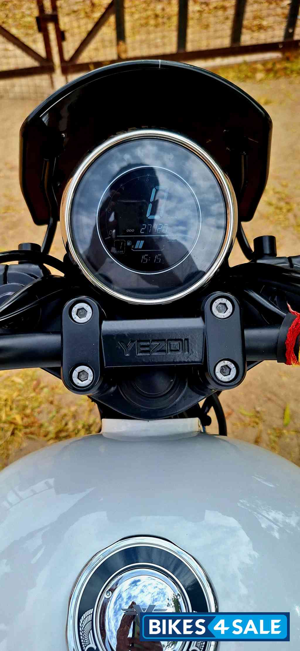 White & Black Yezdi Roadster Dark