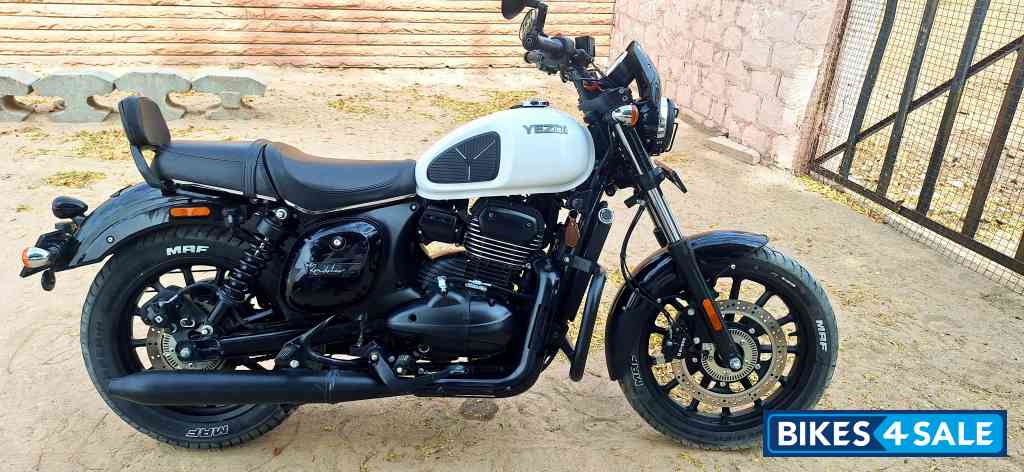 White & Black Yezdi Roadster Dark