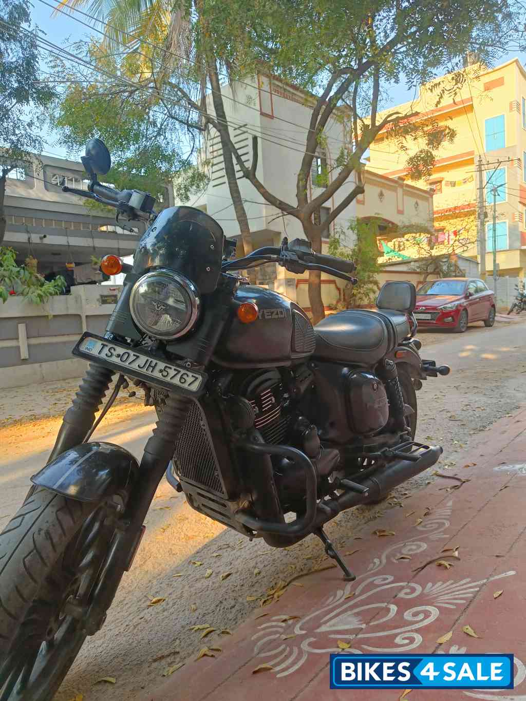 Grey Yezdi Roadster Dark