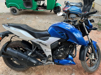 White And Blue TVS Apache RTR FI 160