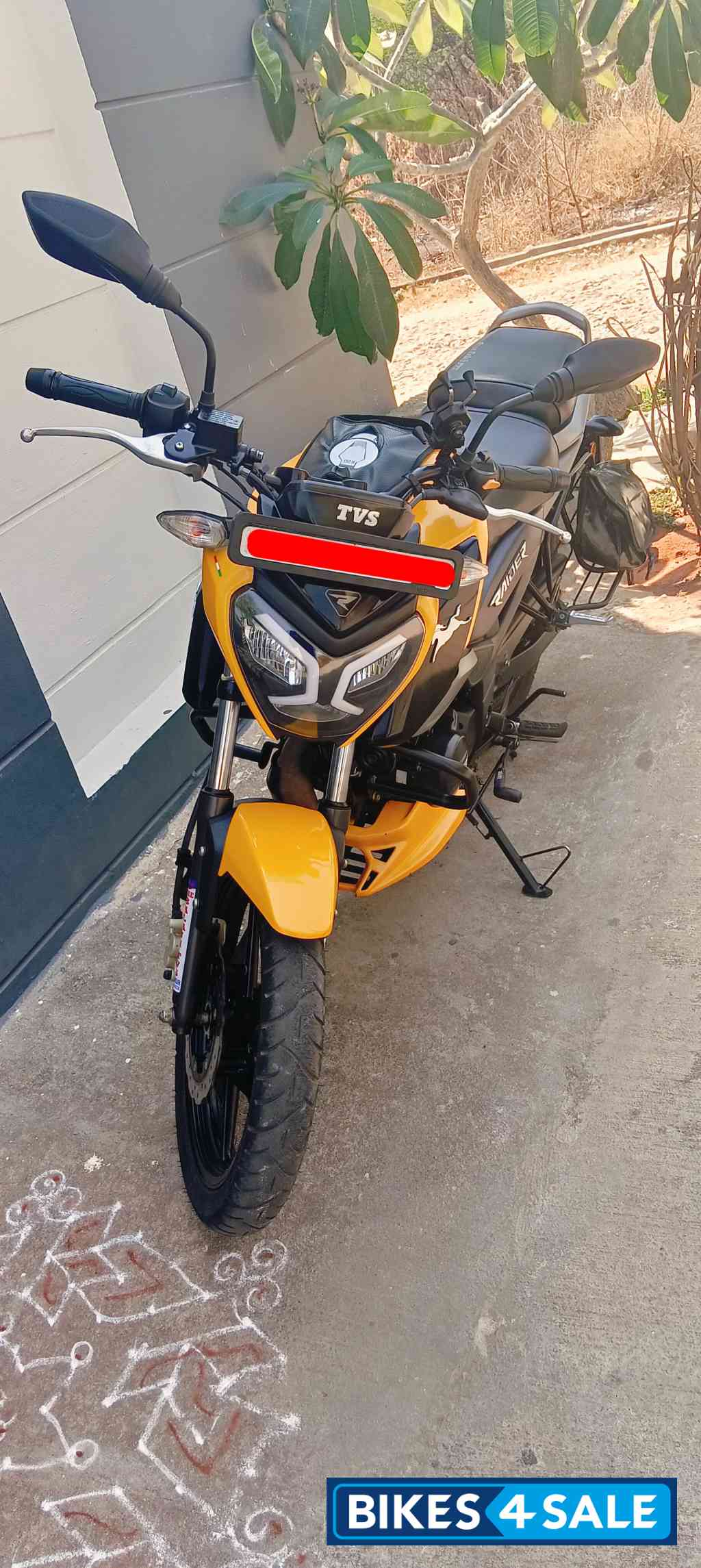 Firey Yellow TVS Raider Split Seat