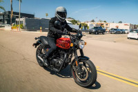 Rebel Red Royal Enfield Hunter 350 Metro