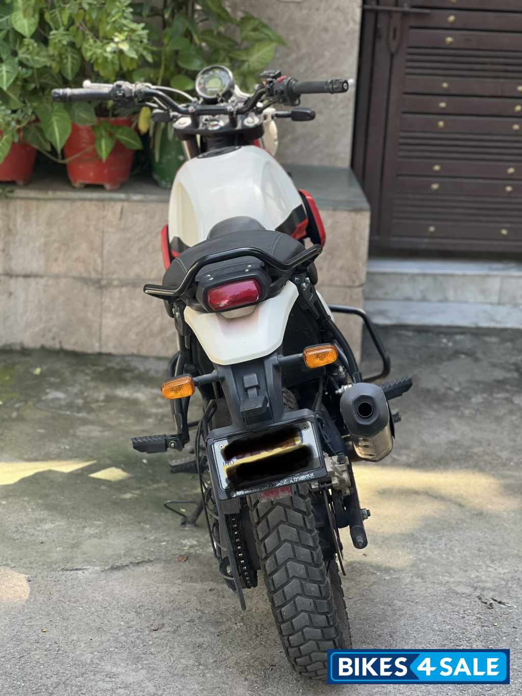 Red And White Royal Enfield Scram 411