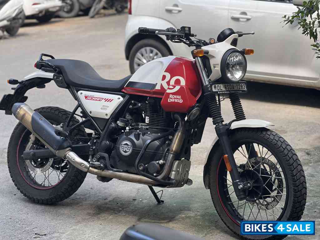 Red And White Royal Enfield Scram 411