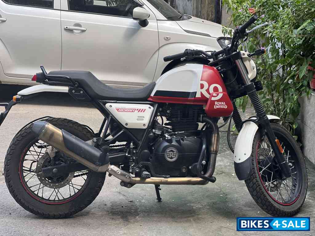 Red And White Royal Enfield Scram 411