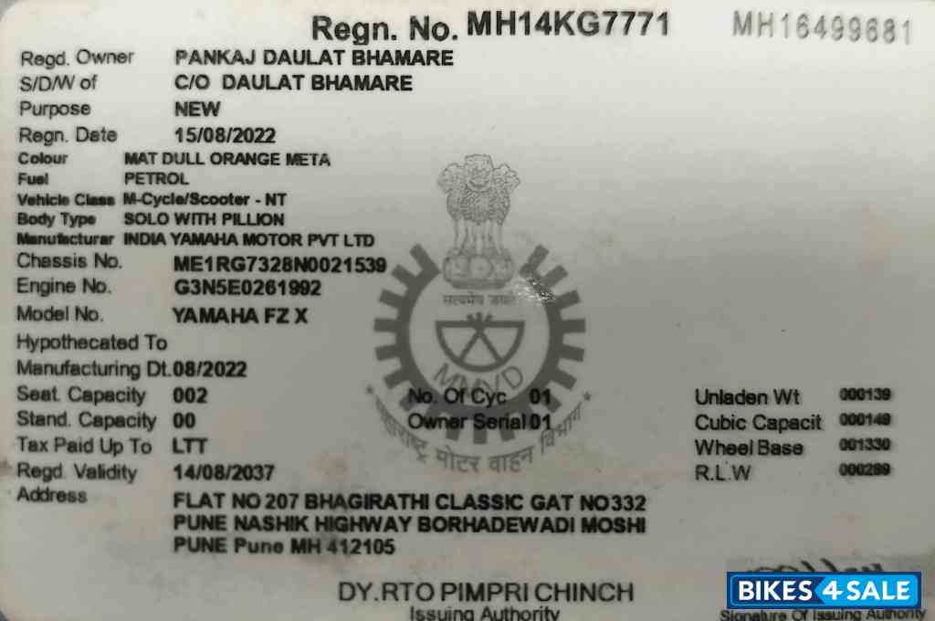 Mat Orange Meta Yamaha FZ-X