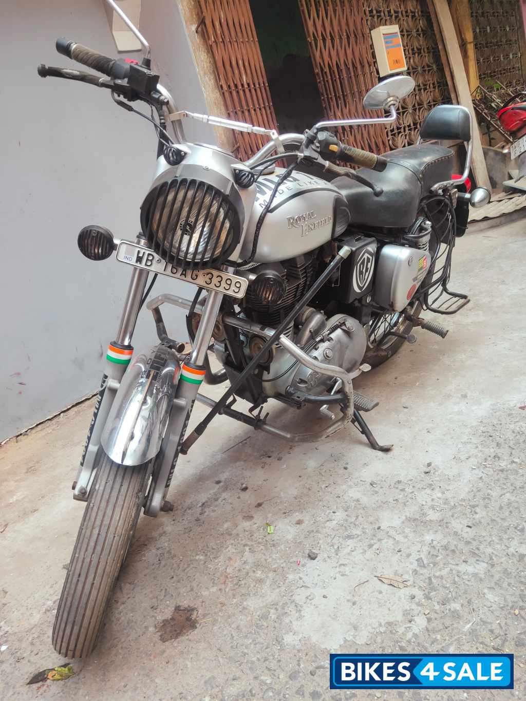 Silver Royal Enfield Bullet Electra