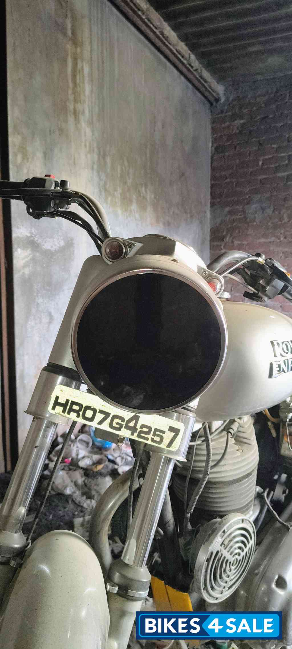 Silver Royal Enfield Bullet Electra