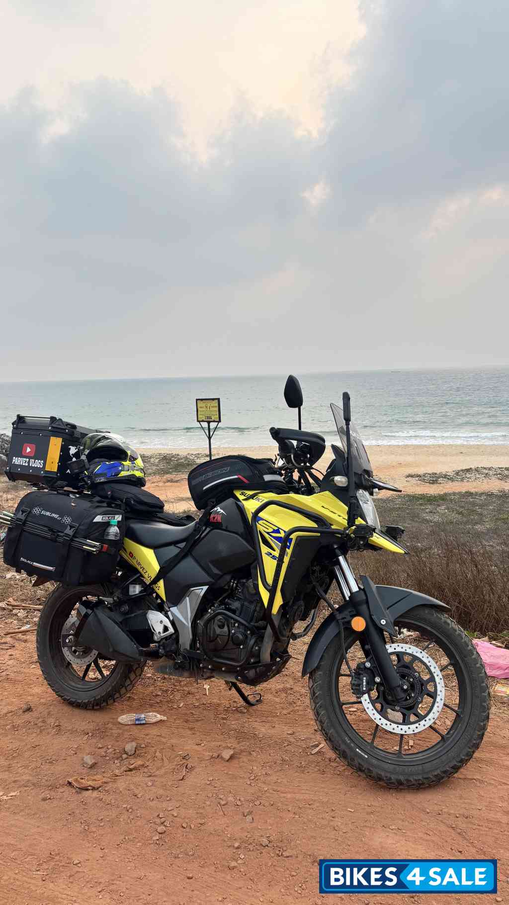 Yellow Suzuki V-Strom SX