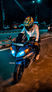 Blue And Silver Yamaha YZF R15 V2