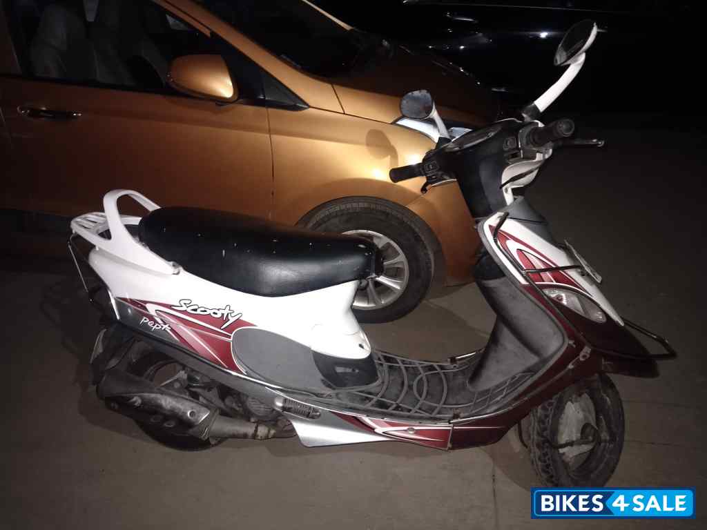 White And Red TVS Scooty Pep