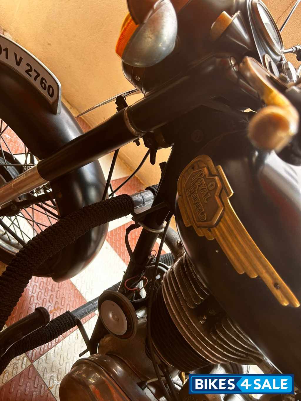 Black Royal Enfield Vintage Bullet