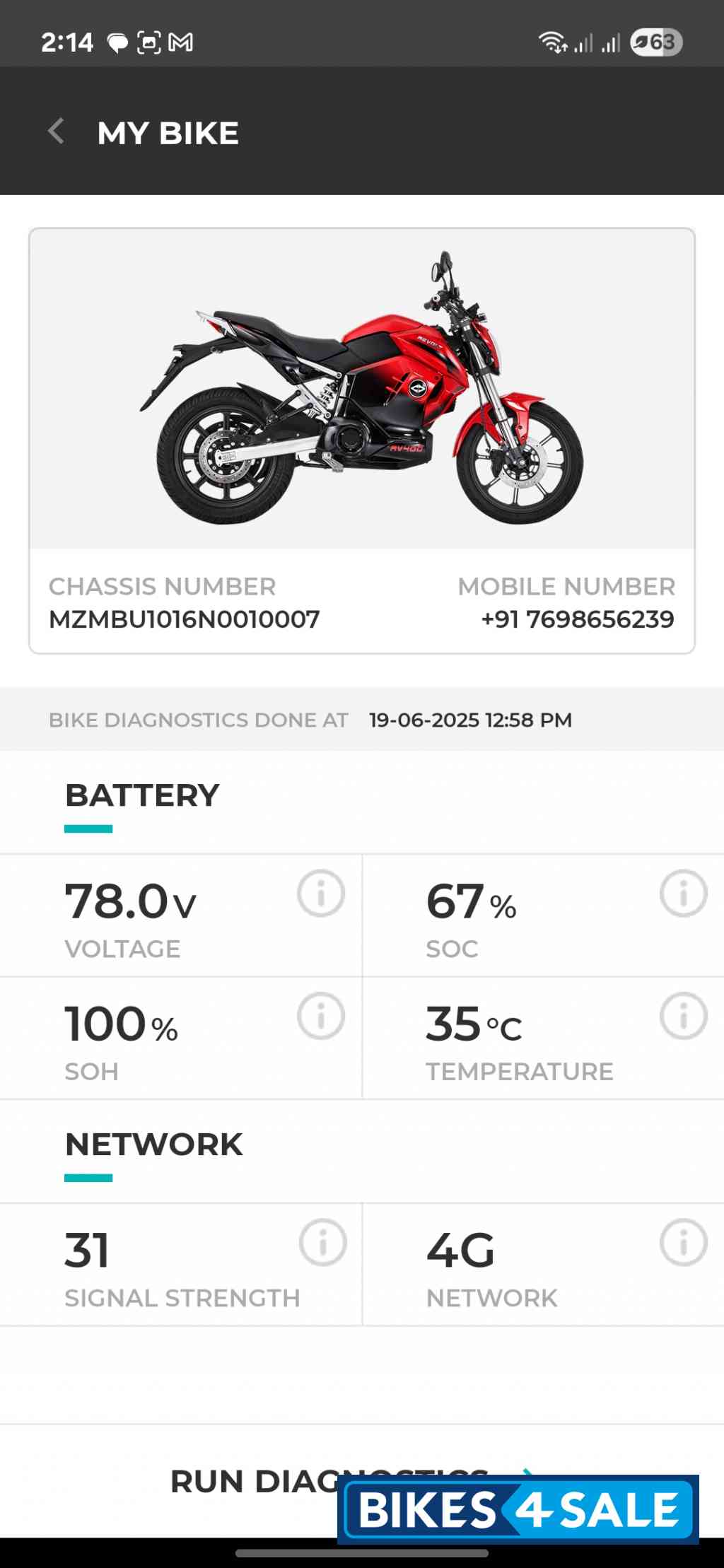 Revolt RV400 Eclipse Red Revolt RV400 Eclipse Red