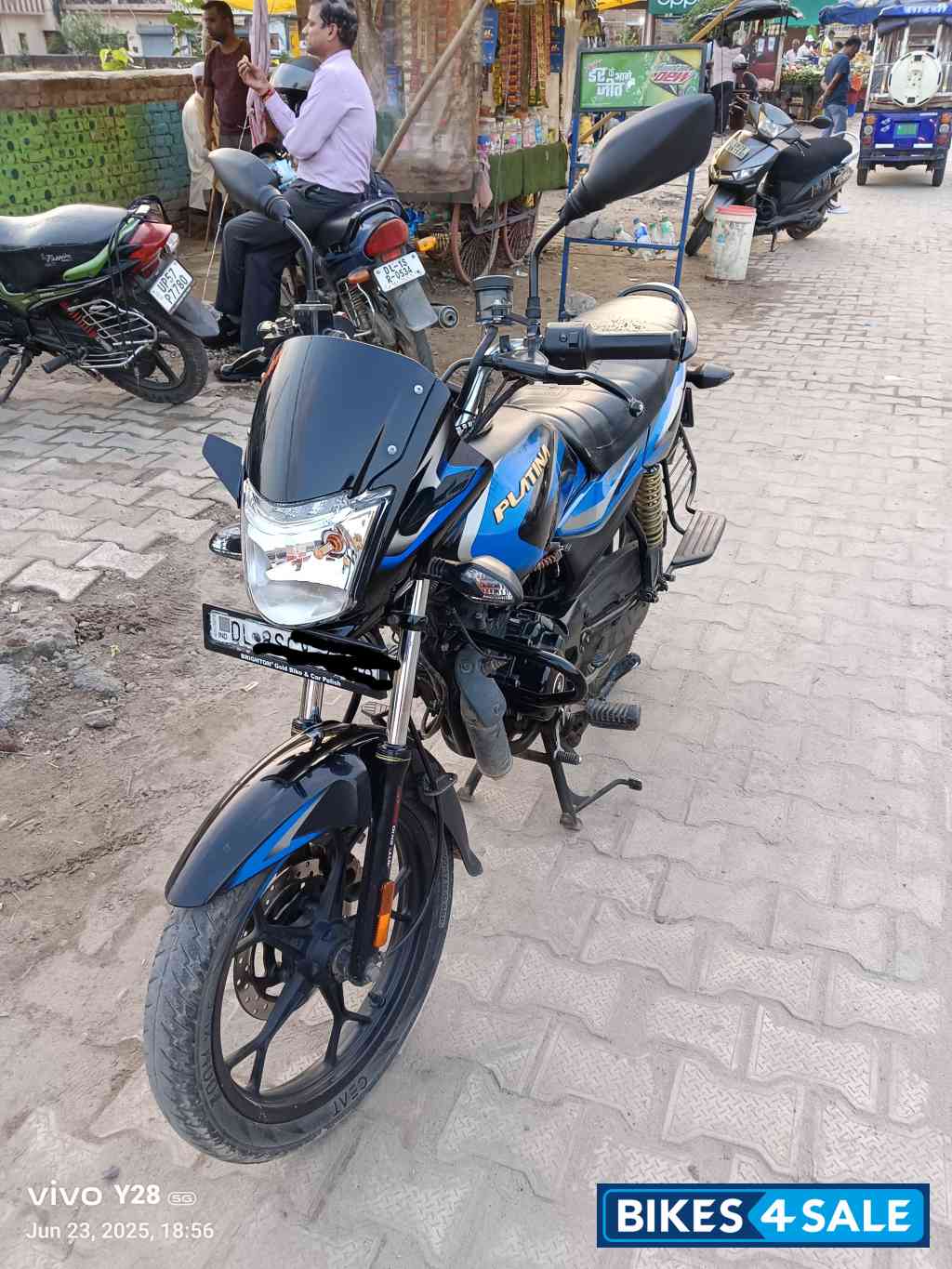 Black Blue Bajaj Platina 110 H-Gear BS6