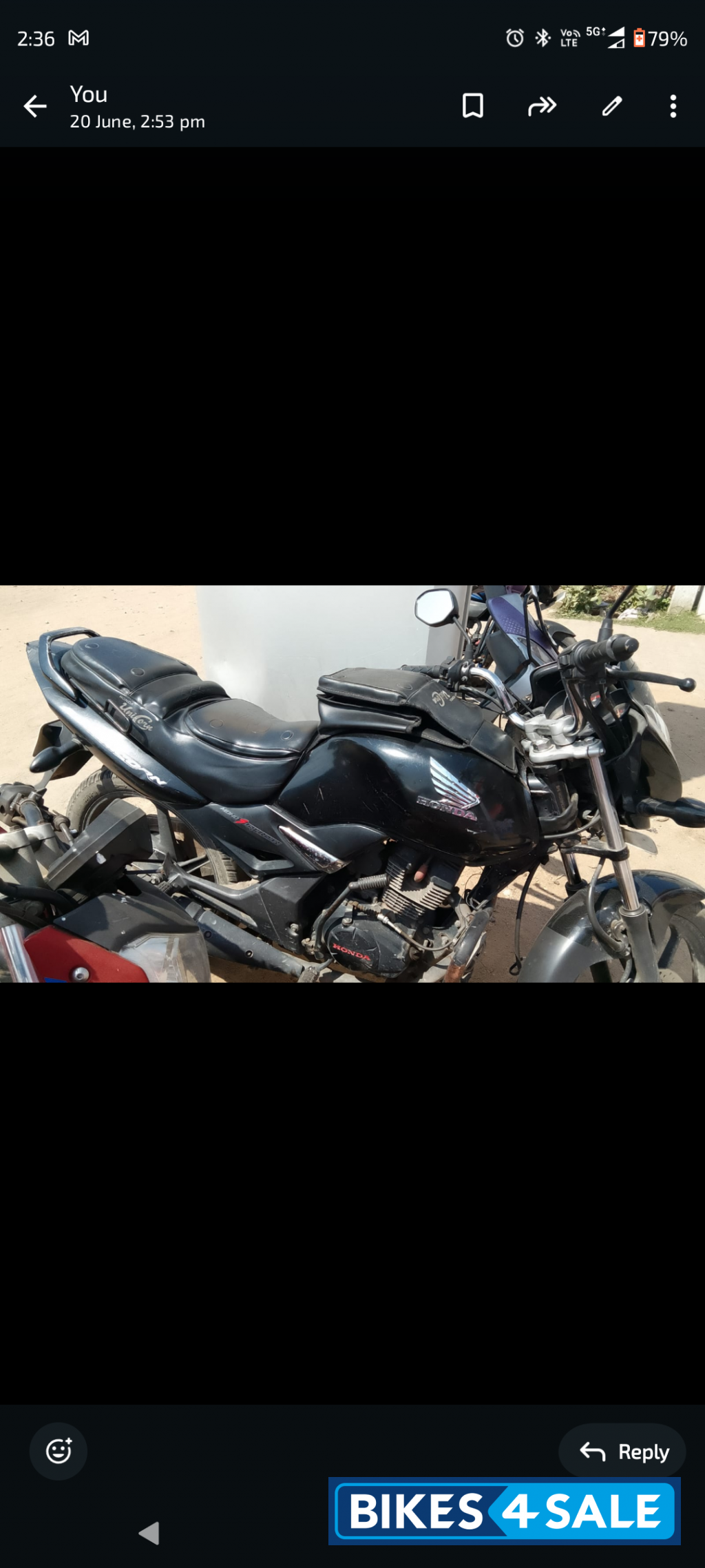 Black Honda CB Unicorn