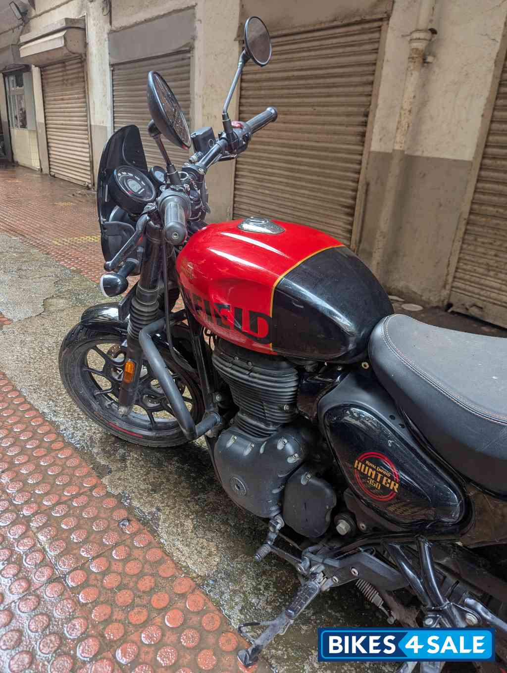 Rebel Red Royal Enfield Hunter 350 Metro
