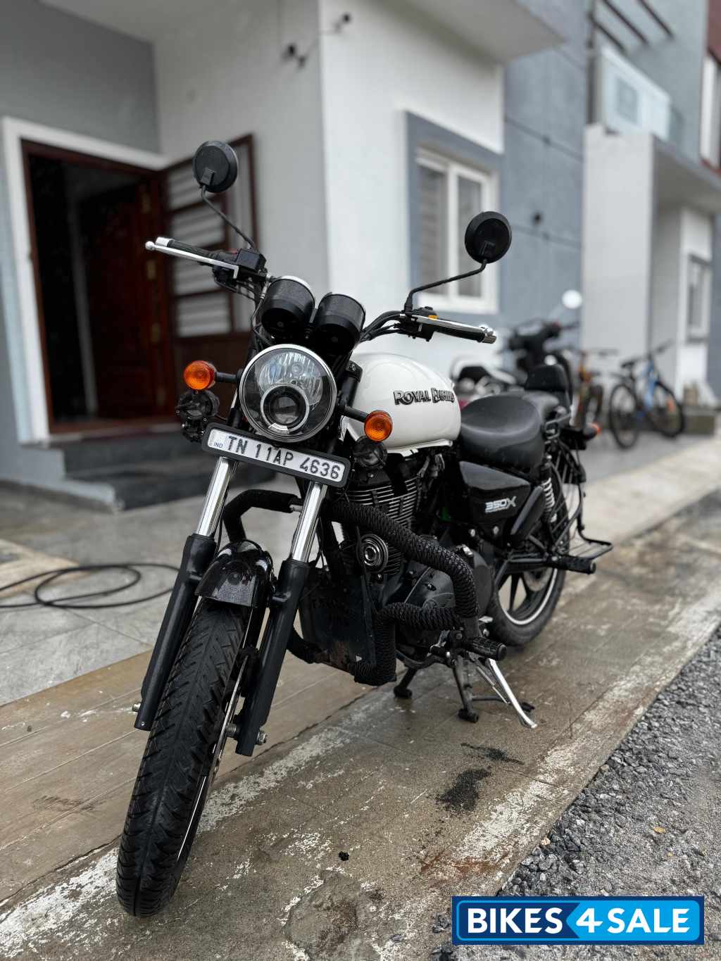 Whimsical White Royal Enfield Thunderbird X 350