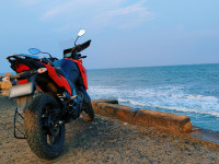 Orange Suzuki V-Strom 250