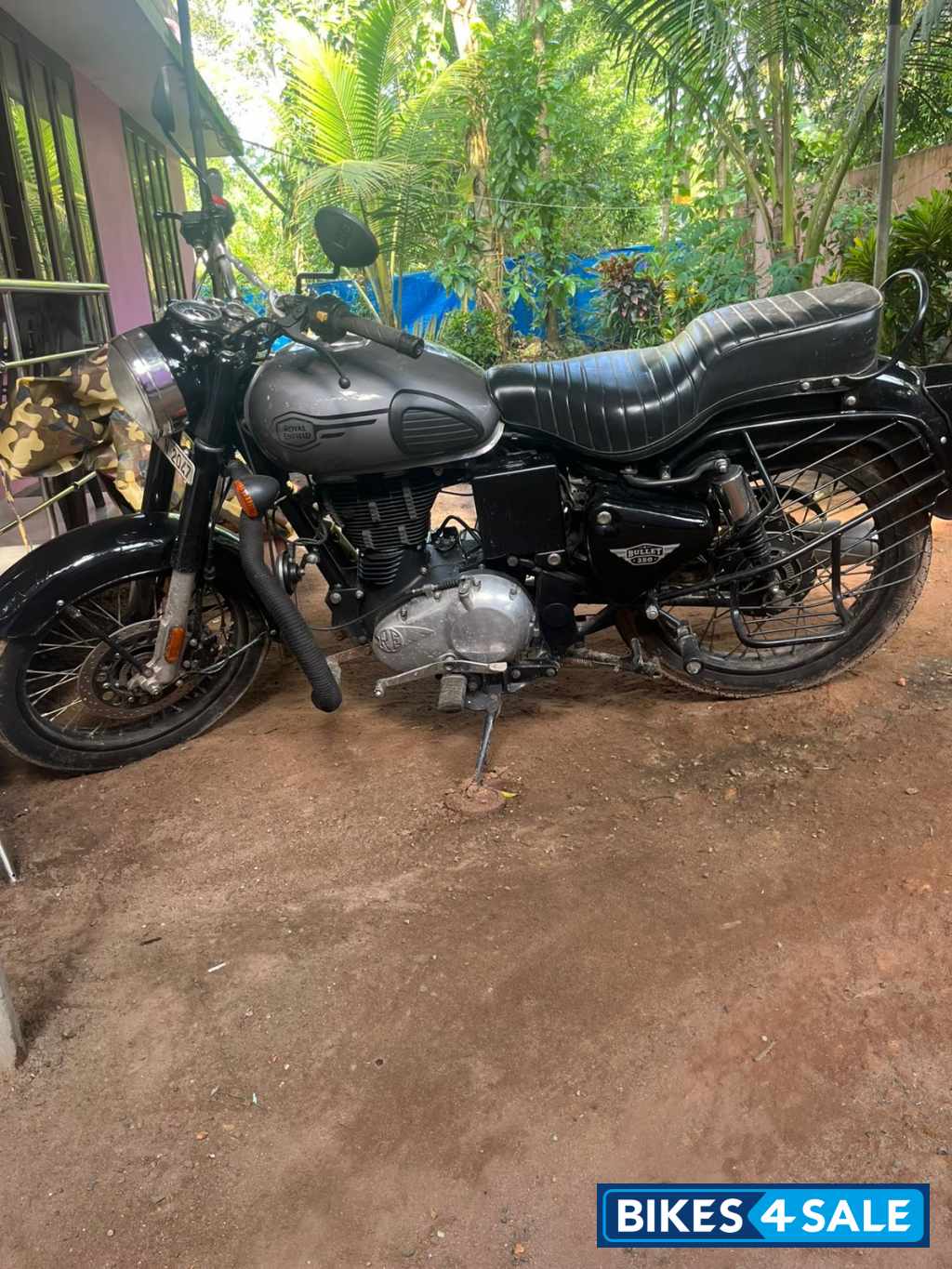 Silver Royal Enfield Bullet 350