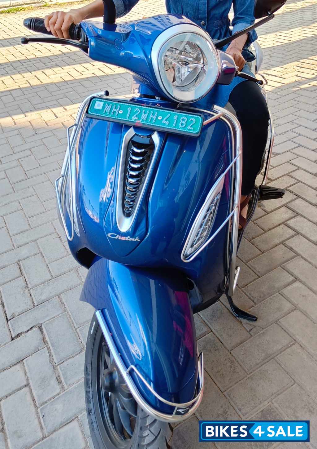 Blue Bajaj Chetak Electric
