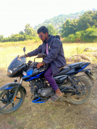 Black And Blue Bajaj Pulsar 150 Twin Disc BS6