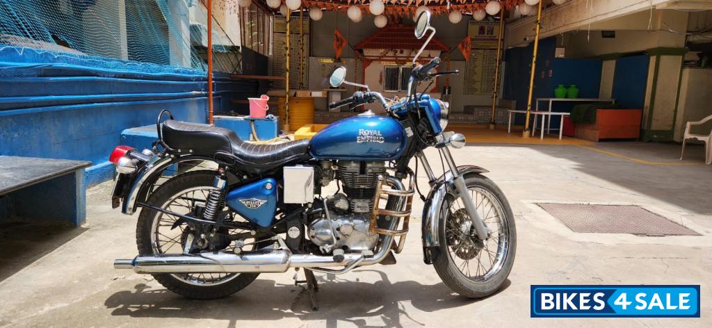 Blue And Chrome Royal Enfield Bullet 350 ES