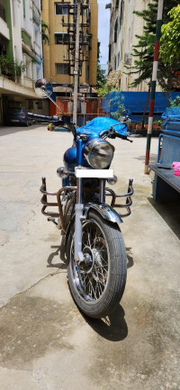 Blue And Chrome Royal Enfield Bullet 350 ES