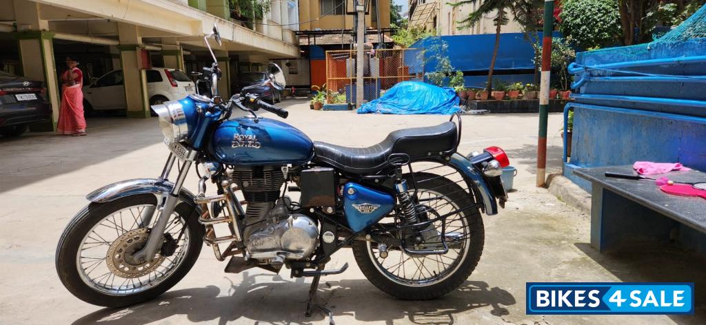 Blue And Chrome Royal Enfield Bullet 350 ES