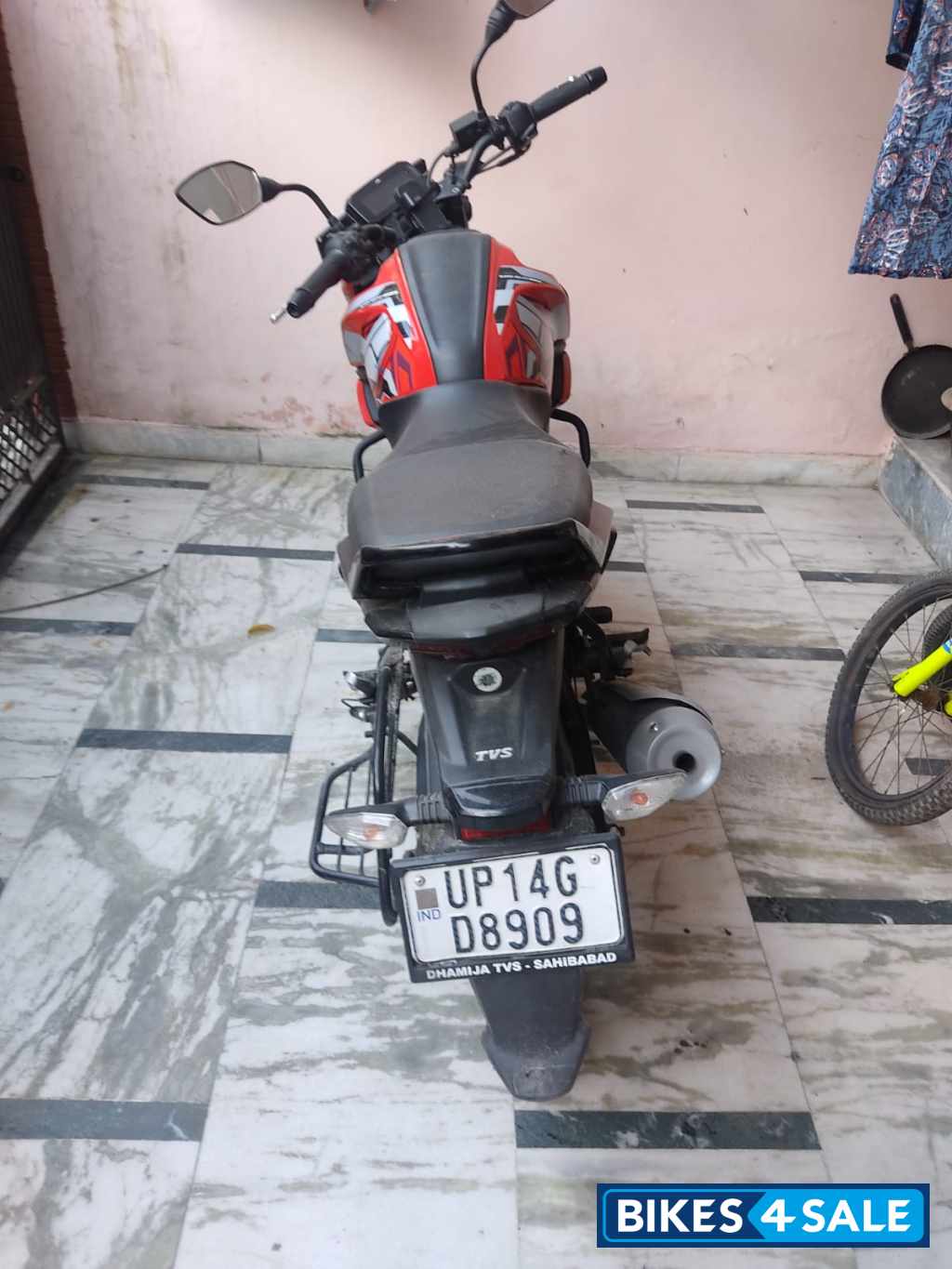 Red TVS Raider Iron Man Edition