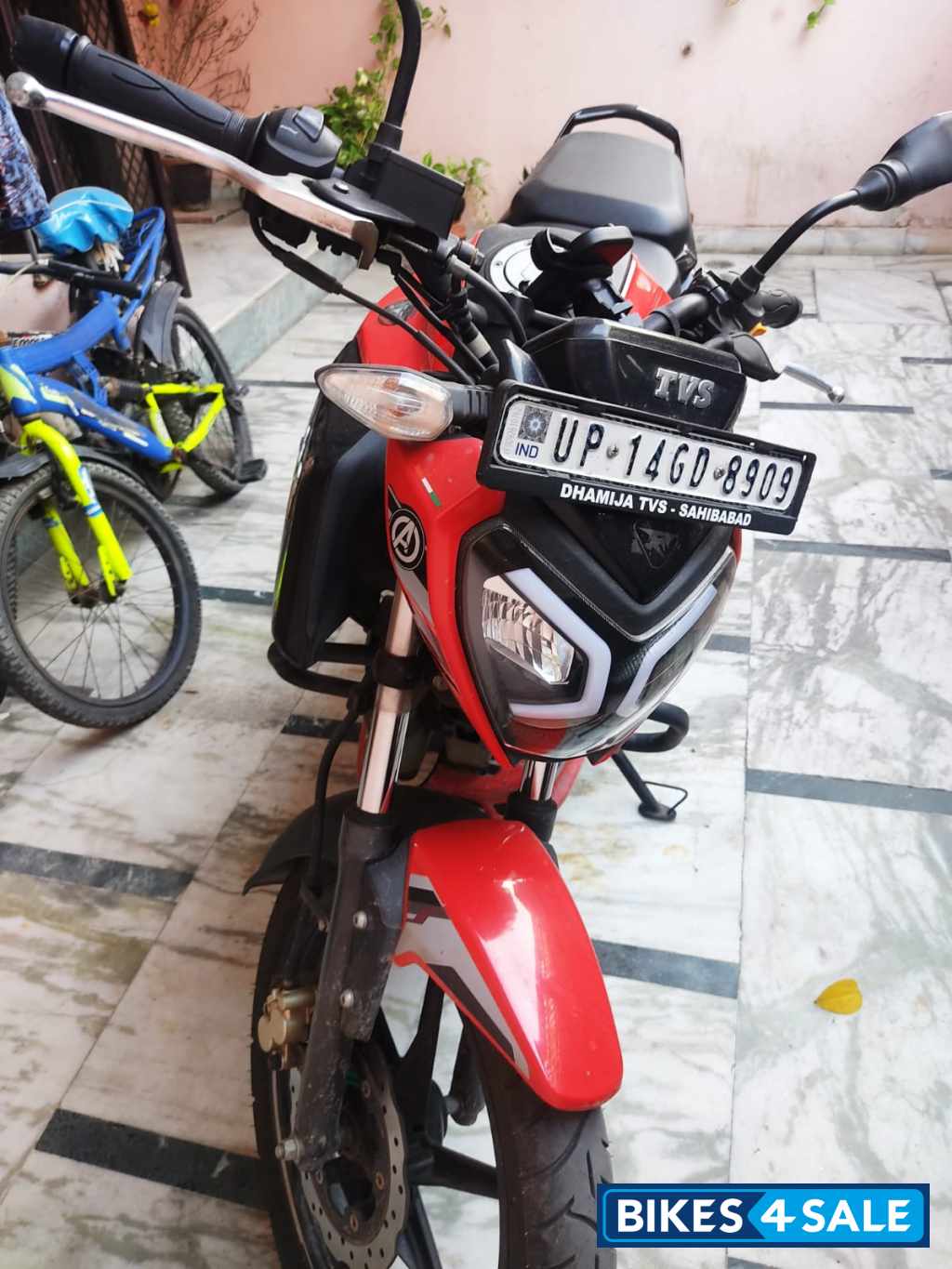 Red TVS Raider Iron Man Edition