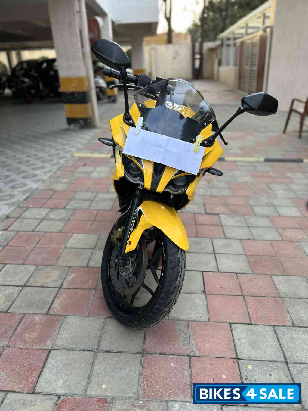 Yellow Bajaj Pulsar RS 200 ABS