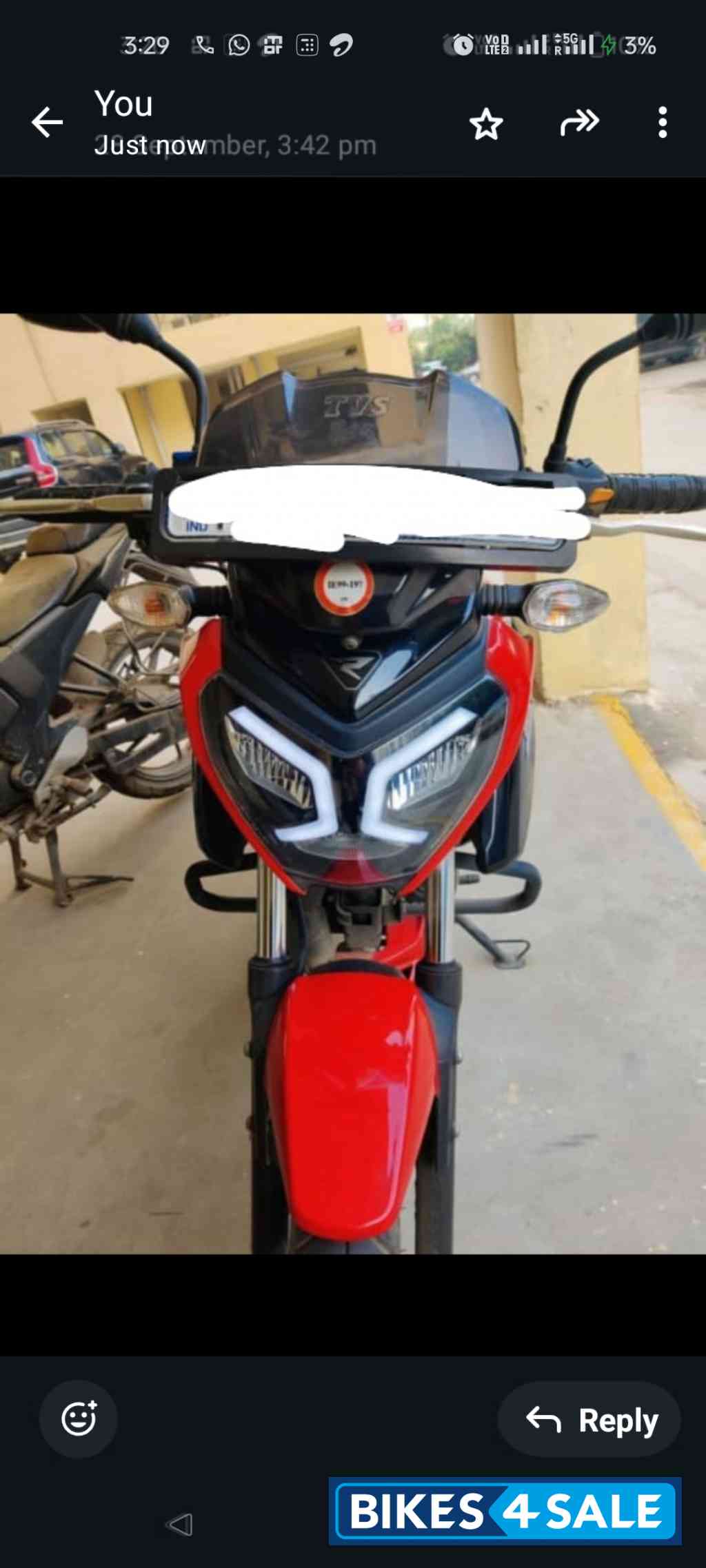 Red TVS Raider Split Seat