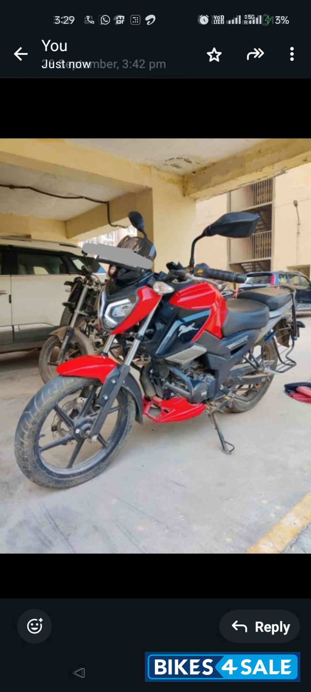 Red TVS Raider Split Seat