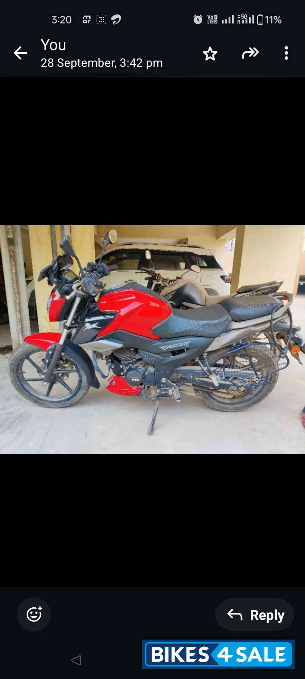 Red TVS Raider Split Seat