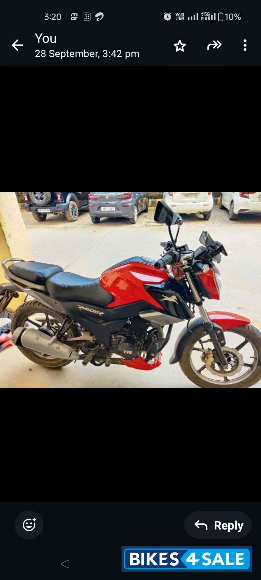 Red TVS Raider Split Seat