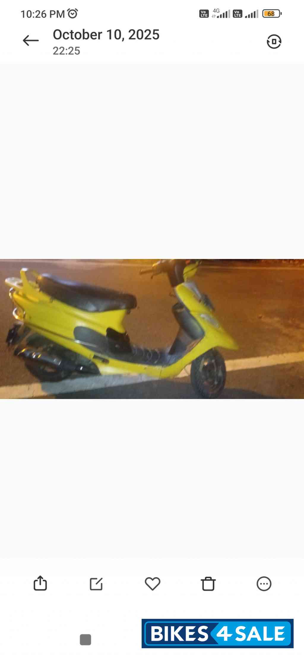Yellow TVS Scooty Pep Plus