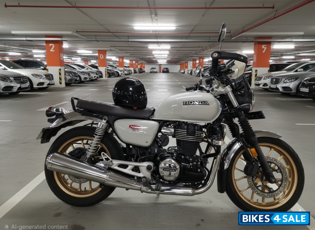 Metallic Blue And White Honda Hness CB350 DLX Pro