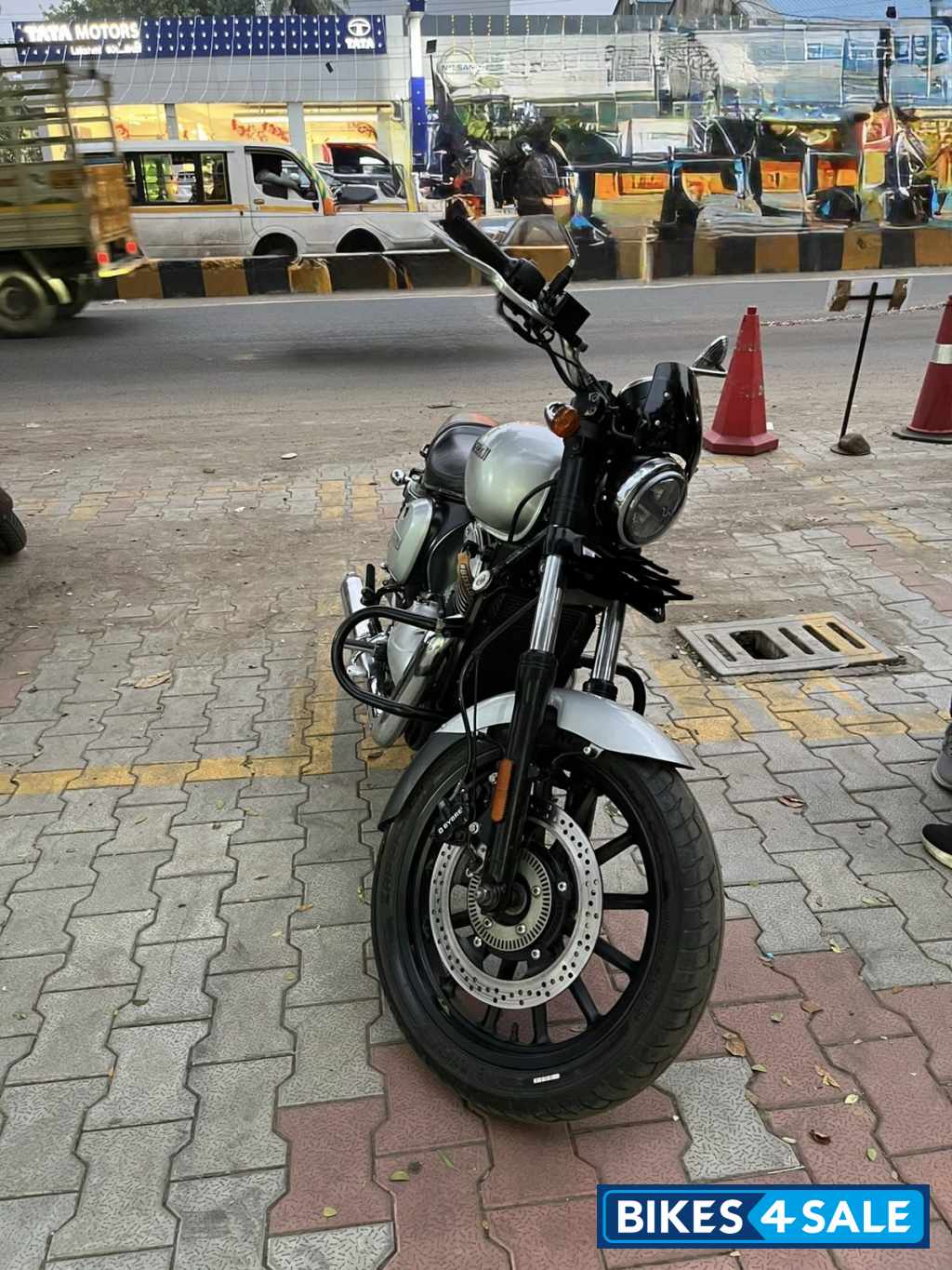 Silver Yezdi Roadster Chrome