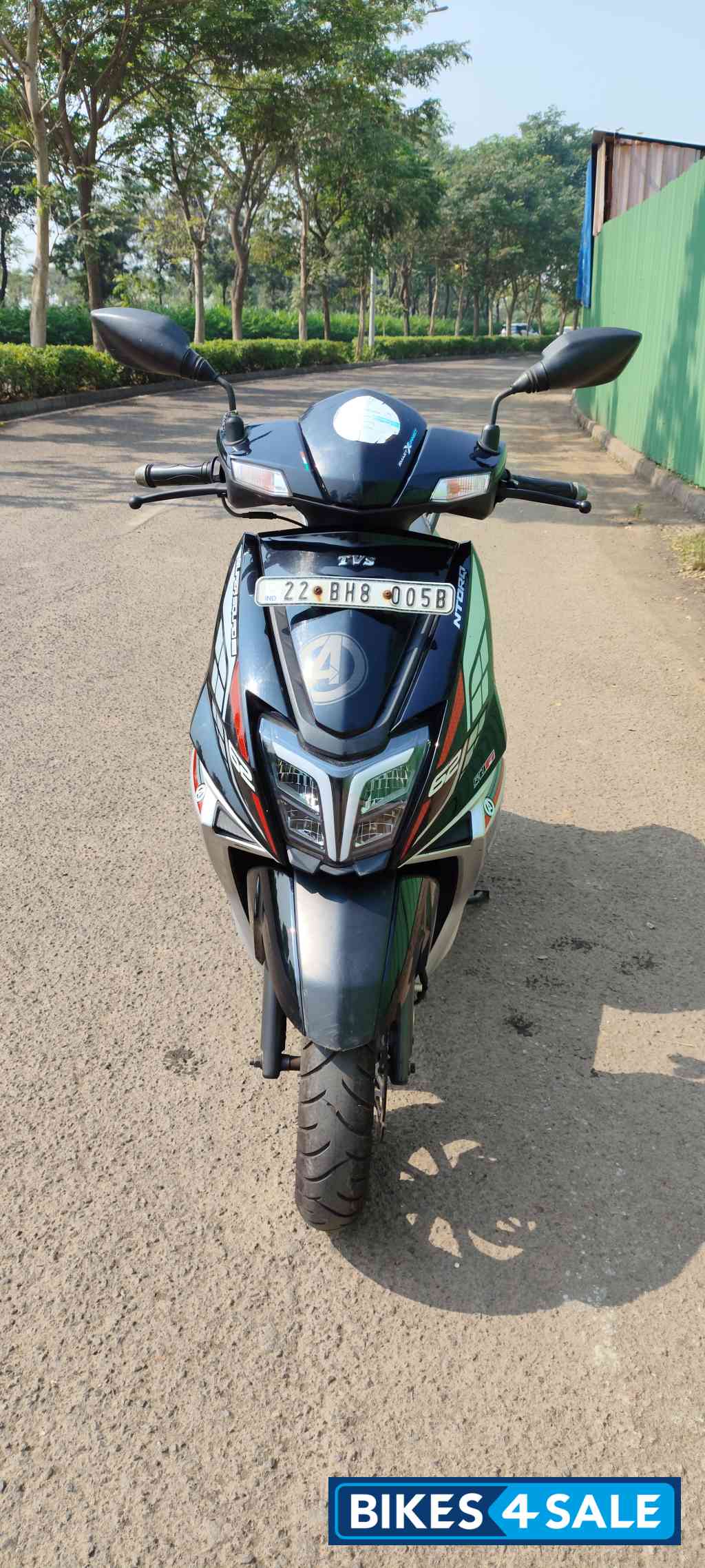 Black+silver TVS NTORQ Super Squad Edition