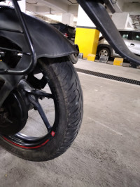 Ebony Black Solar Red Bajaj Pulsar 125 Neon Disc Single Seat